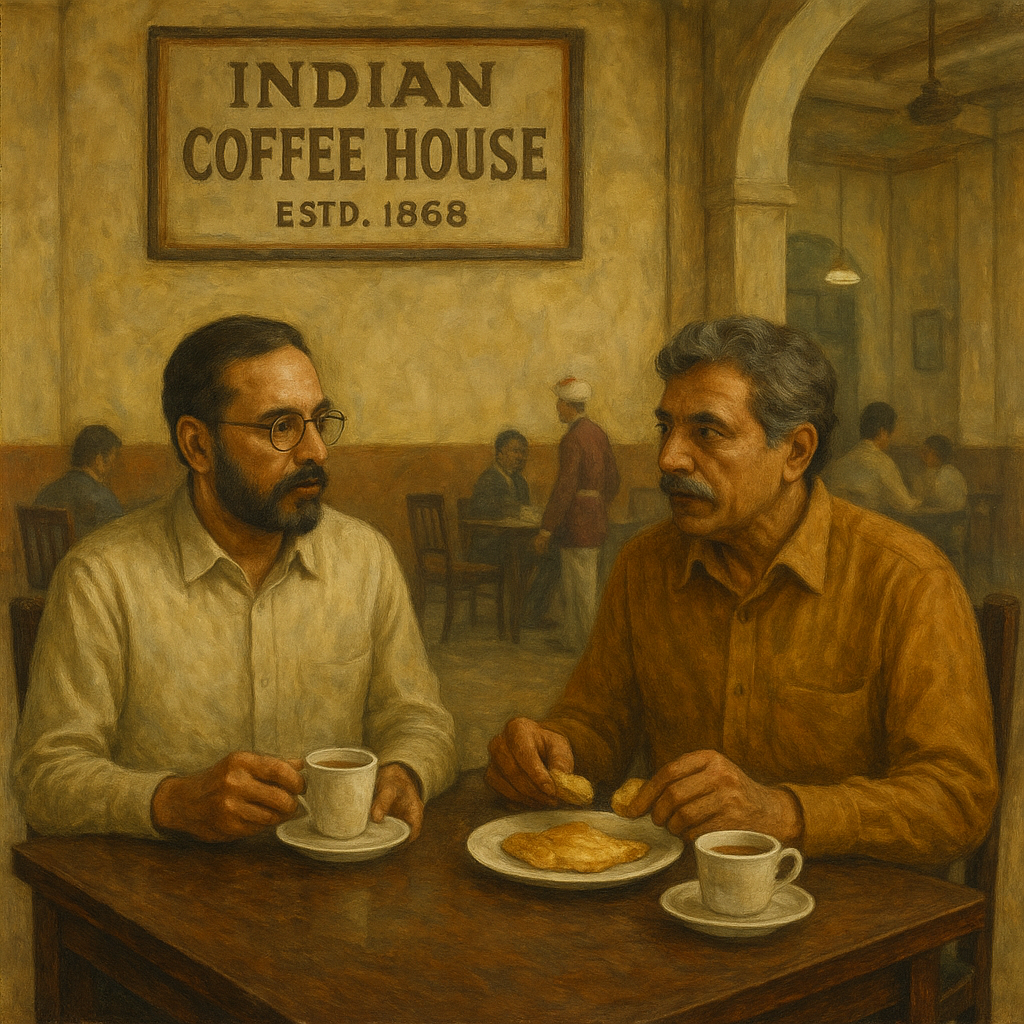 Bopa Rai and Hakin having tea